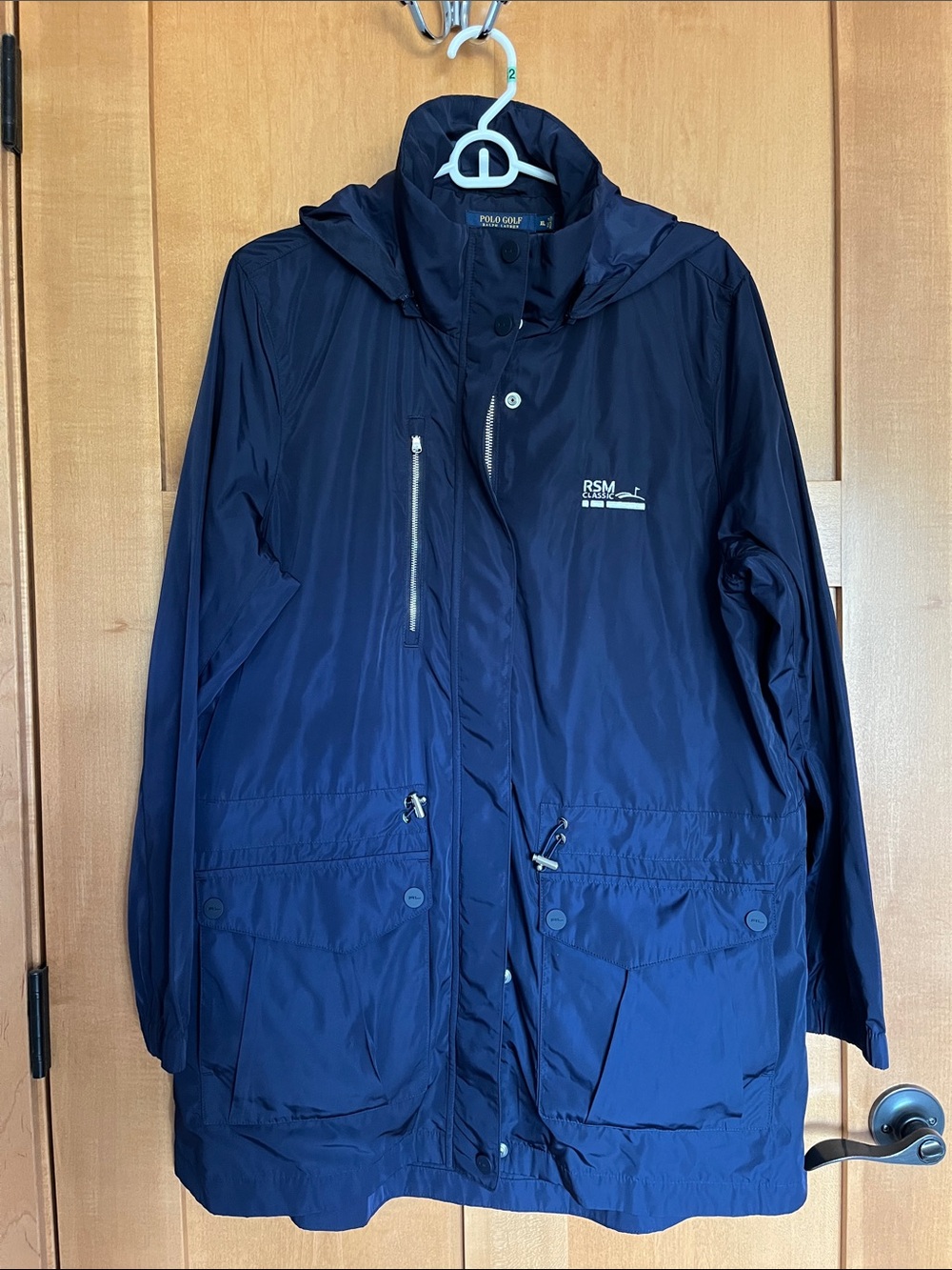 NWT Polo Golf Ralph Lauren XL Navy Hooded Windbreaker Jacket RSM Classic